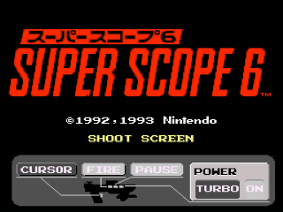 Super Scope 6 title screen for Super Nintendo